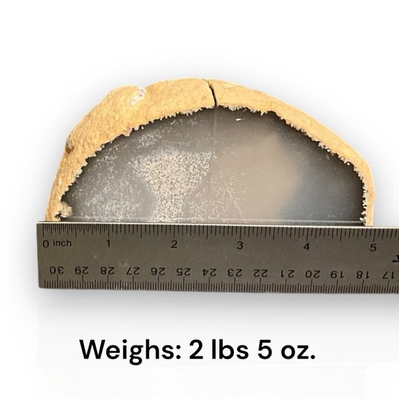 Small Crystal Bookends, Natural Agate Bookends Raw Edge Polished Surface - Picture 9 of 10